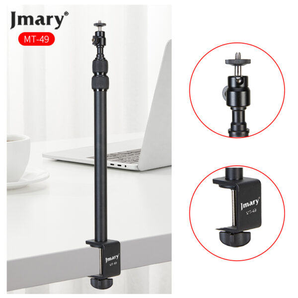 Jmary MT-49 Multi-Purpose Desk Stand for mobile, camera, and light mounting, providing a versatile, stable, and adjustable solution perfect for content creation, photography, and professional setups