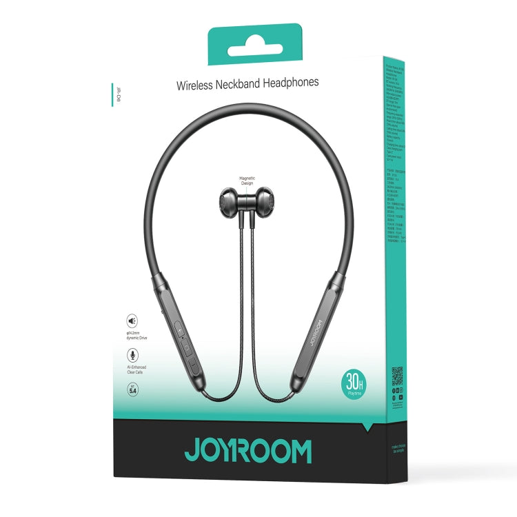 JOYROOM JR-D8 Wireless Neckband Headphone, offering a comfortable ergonomic fit, stable wireless connection, and clear audio performance for daily activities