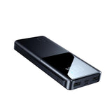 Joyroom JR-QP191 black 10000mAh power bank with 22.5W fast charging, LED battery display, and triple USB ports