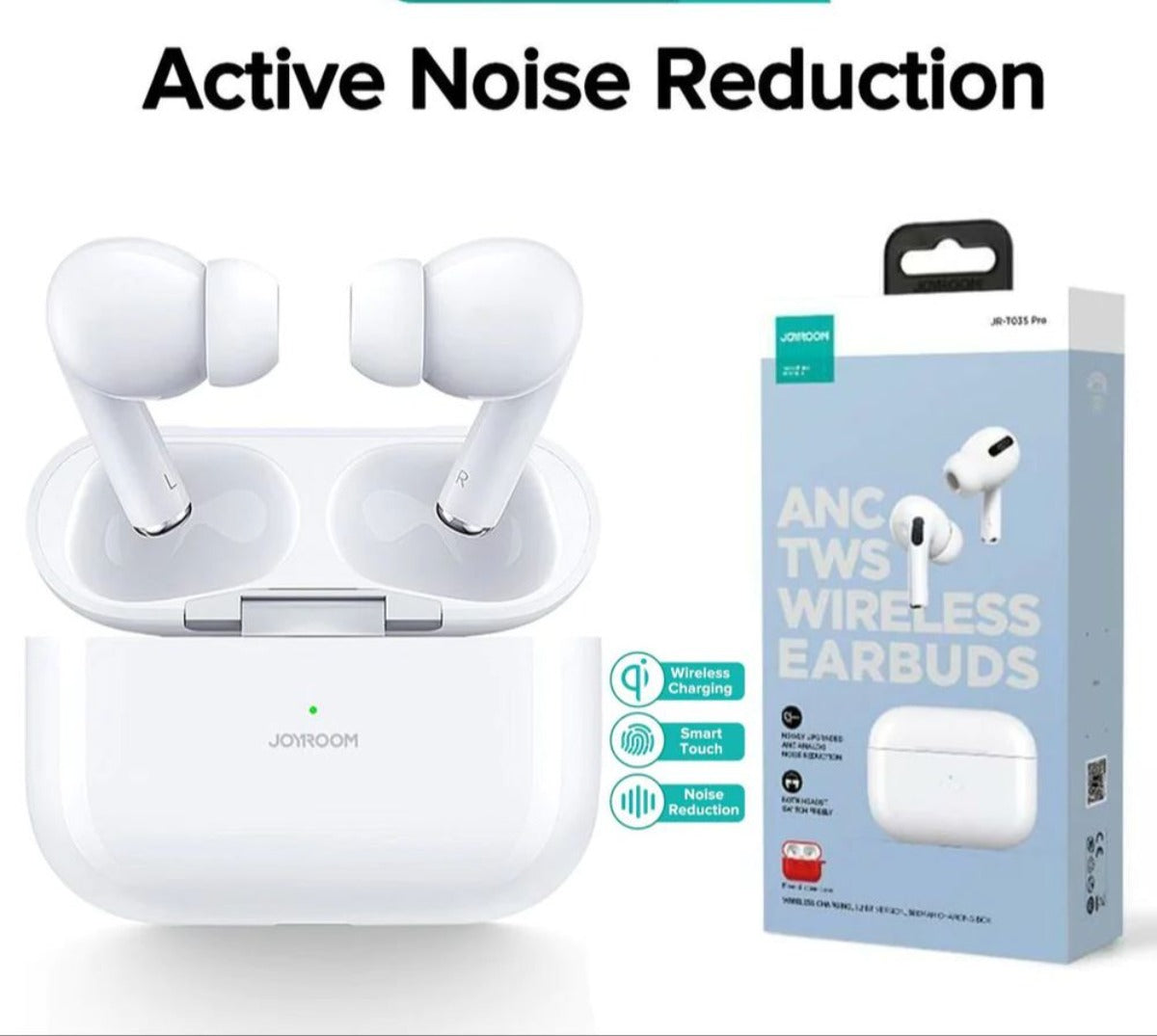 Original Joyroom JR-T03S Pro wireless earbuds with Hybrid ANC, Airoha chipset, and 20 hours battery backup
