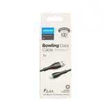 Joyroom S-1030M8 Series 1-meter Lightning cable displaying its high-flex smooth PVC outer jacket, shatter-proof connector joint strain reliefs, and standard USB-A to Lightning interface tips