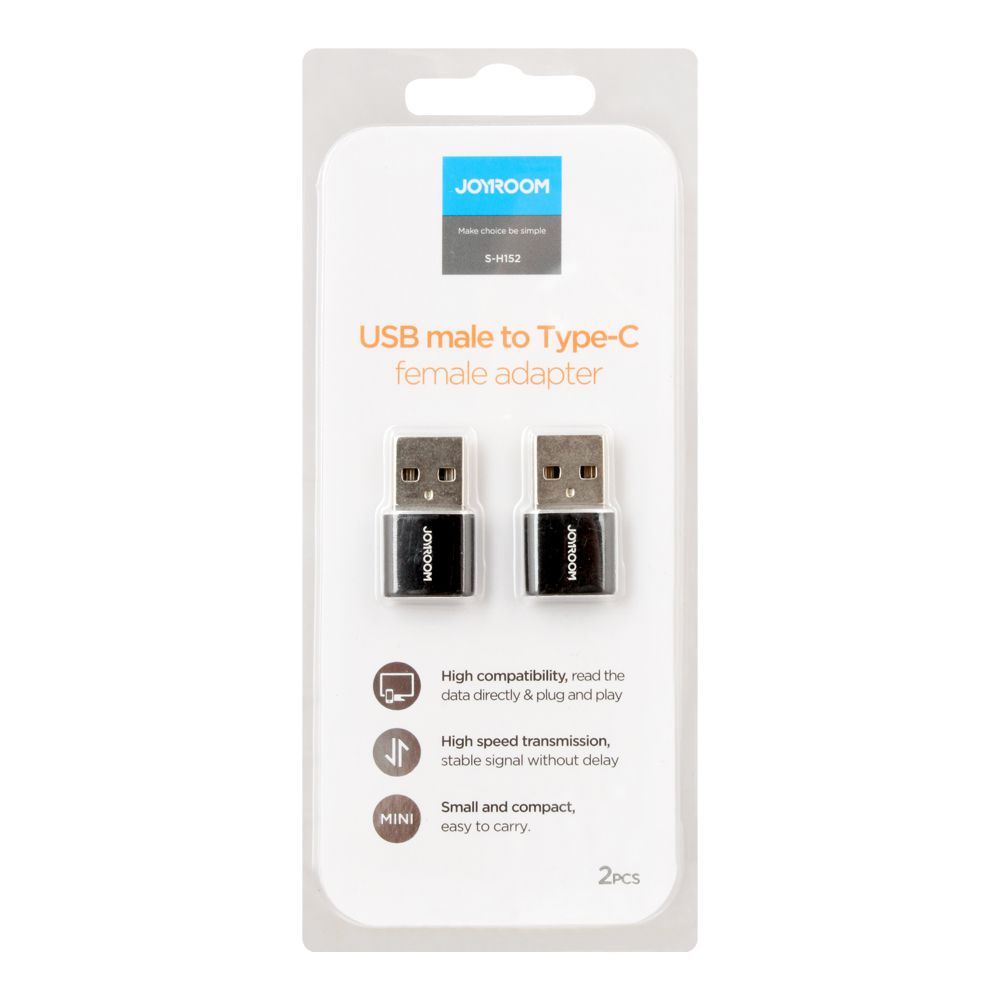 Joyroom S-H152 USB Male to Type-C Female Adapter 2-Piece Set for convenient conversion and device connectivity