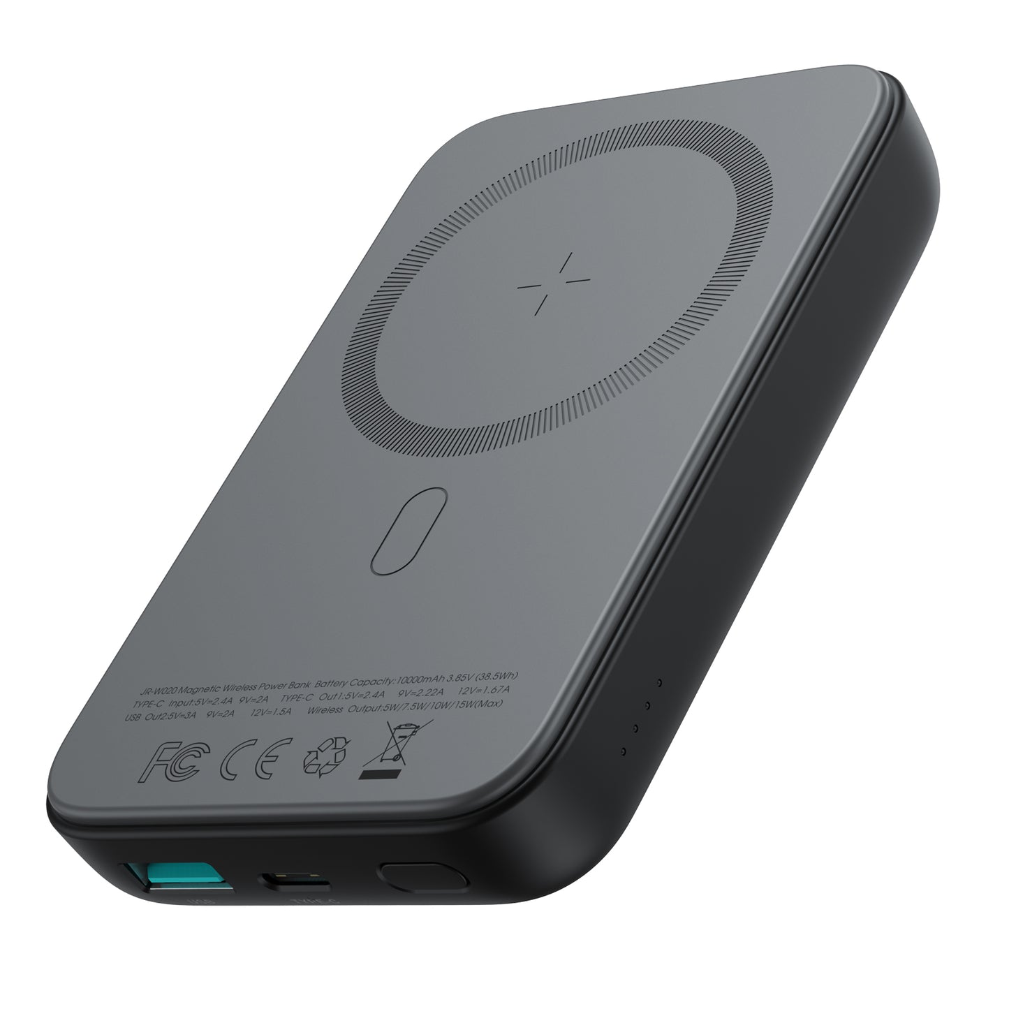 Joyroom JR-W020 20W wireless power bank featuring 10000mAh capacity, strong magnetic positioning, and 2-in-1 multi-device fast charging