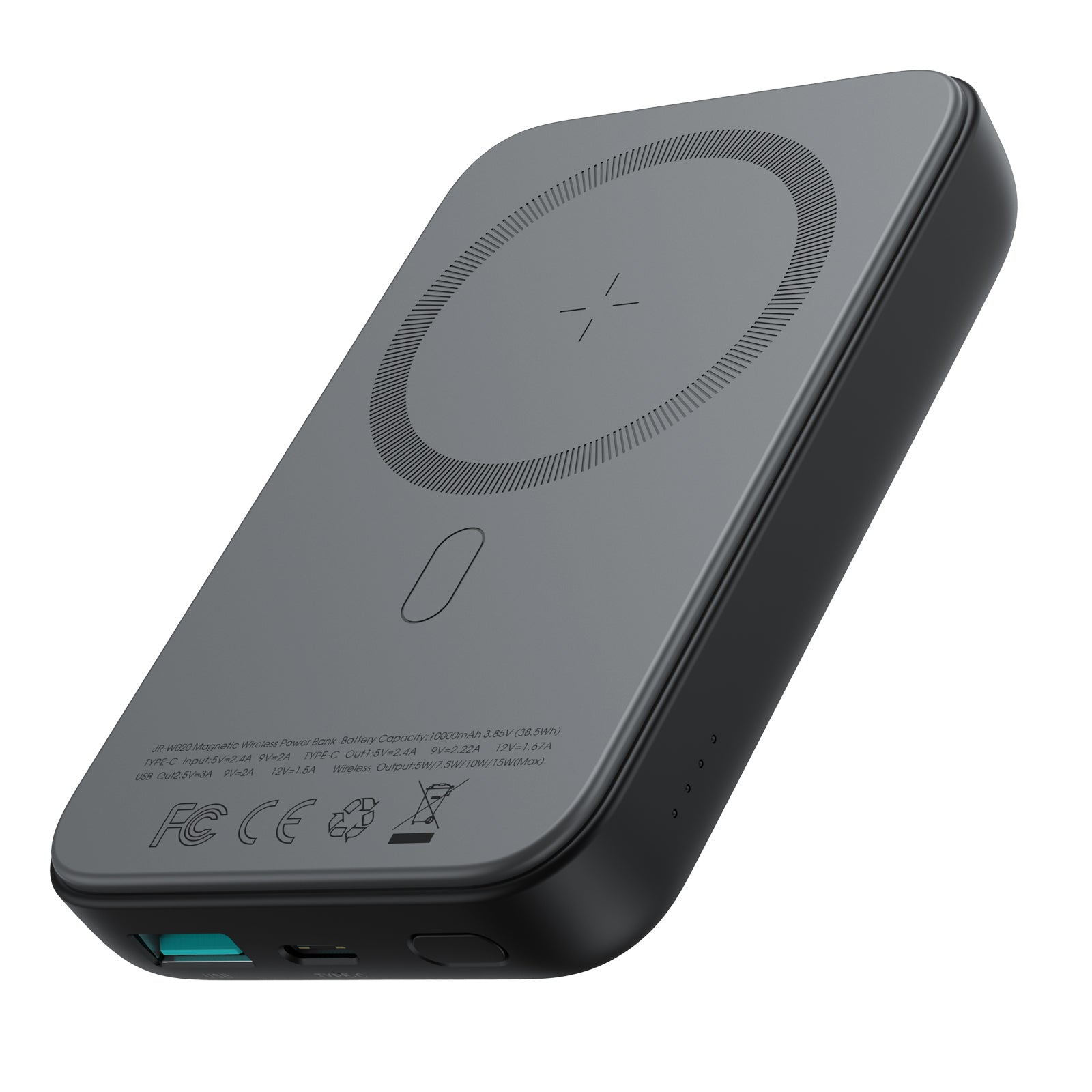 Joyroom JR-W020 20W wireless power bank featuring 10000mAh capacity, strong magnetic positioning, and 2-in-1 multi-device fast charging