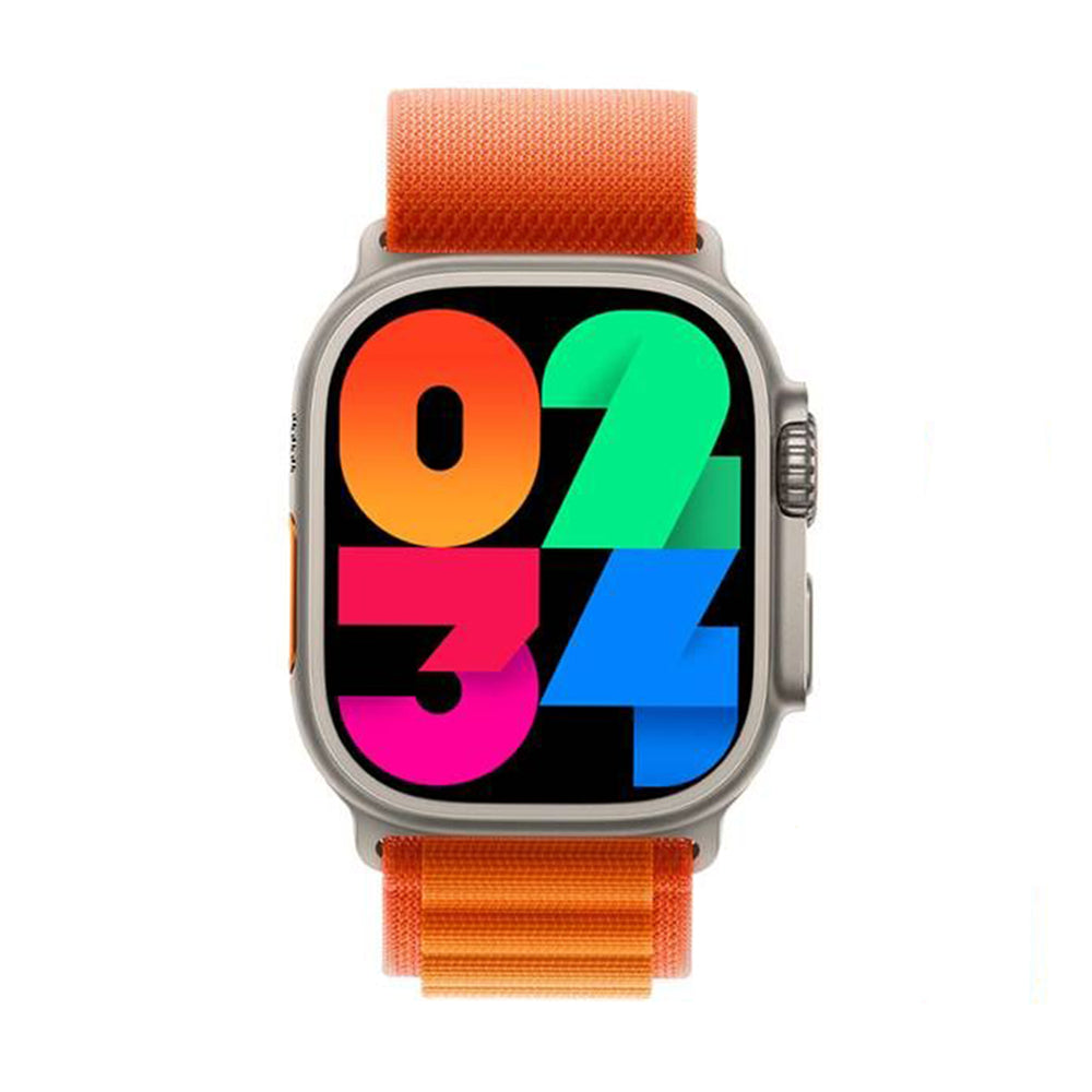JS9 Ultra Max premium 49mm smartwatch featuring a 2.02 inch AMOLED square screen, bluetooth calling, and wireless charging