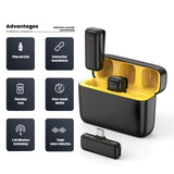 K13 Type-C ANC dual wireless lavalier microphone system featuring two ultra-lightweight 10g transmitters, compact receiver, and protective portable charging case