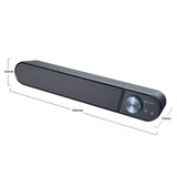 Kisonli I-580 Plus home theater USB soundbar with front-facing 3.5mm microphone and headphone input jacks