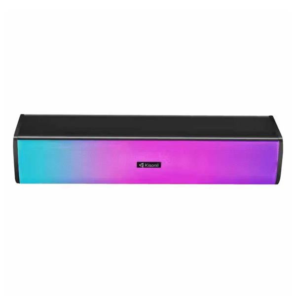 Kisonli I-630 multimedia desktop speakers with RGB lights, Bluetooth, and USB connection for PC and mobile