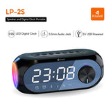 Kisonli LP-2S smart RGB speaker with digital alarm clock display, Bluetooth 5.0, and HiFi stereo sound