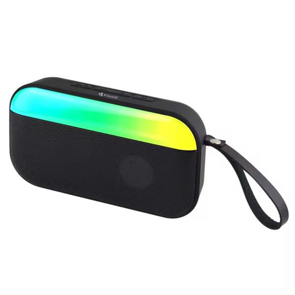 Kisonli S19 portable mini Bluetooth speaker with multicolor LED lights and 1200mAh battery