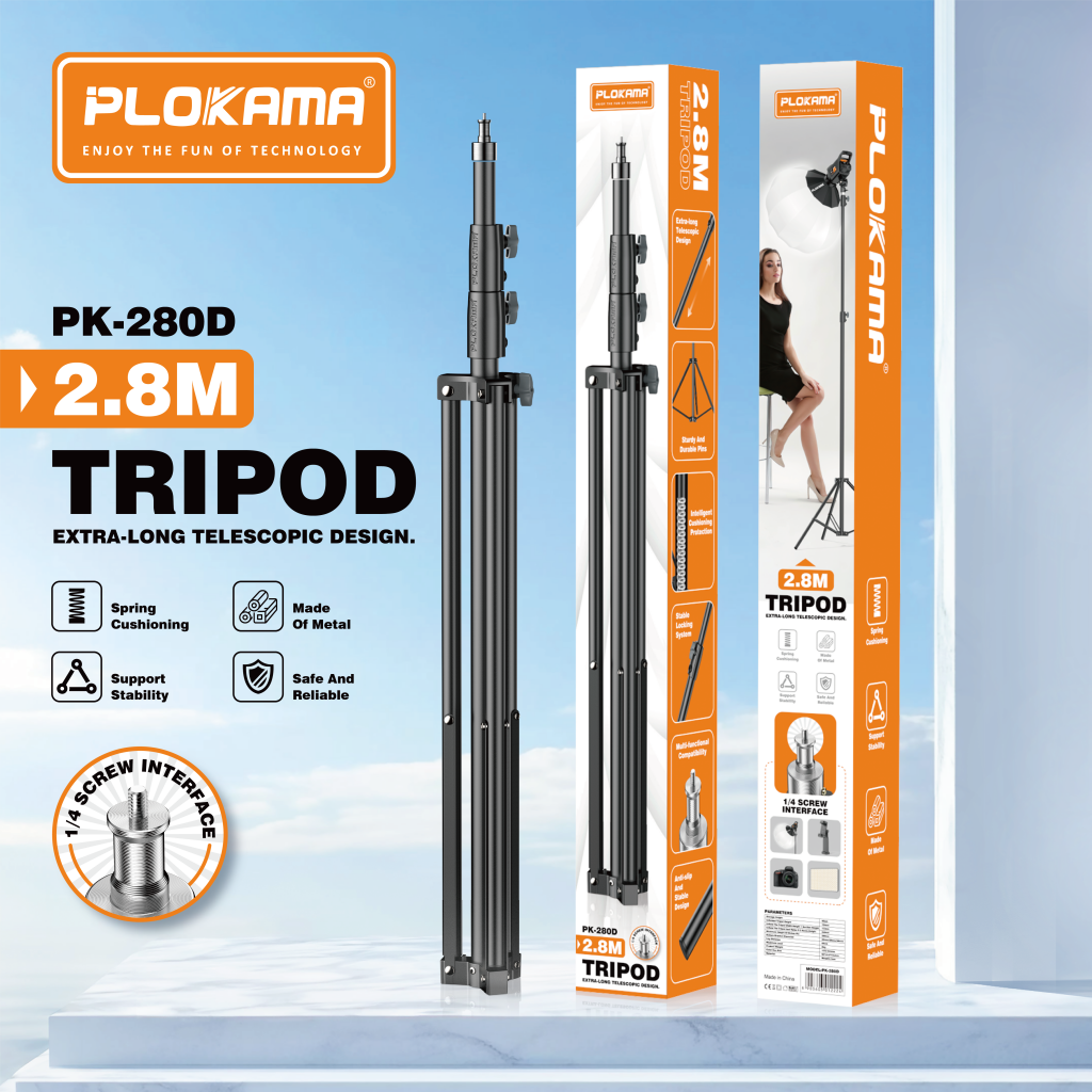 Plokama PK-280D Heavy Duty Tripod Stand 2.8m Light Stand Strong & Stable