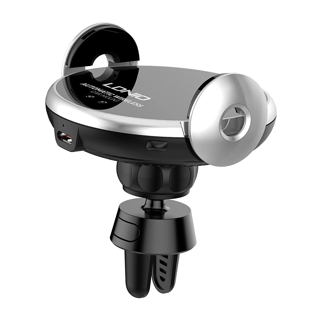 LDNIO MA02 15W fast wireless car charger stand with adjustable mount for smartphones