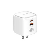 LDNIO Q2617 65W GaN Super-Fast Charger with interchangeable US, EU, and UK plugs and C-C cable for versatile global charging