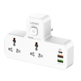 LDNIO SC2311 portable extension socket with 2 AC outlets, 4 USB ports, and touch-control night lamp
