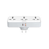 LDNIO SC3317 Wall Plug Expansion with 3 AC outlets and 30W USB-C PD fast charging featuring a 180-degree rotating plug