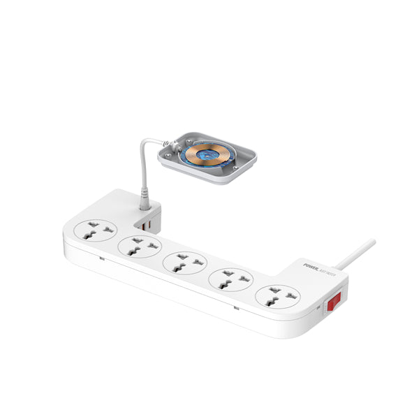 LDNIO SN5311W Universal Smart Power Strip with integrated wireless charging for efficient multi-device power management