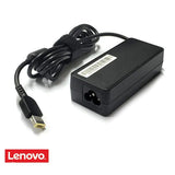 Lenovo 65W square pin laptop charger showing the adapter brick, square pin connector tip, and high-conductivity power cord