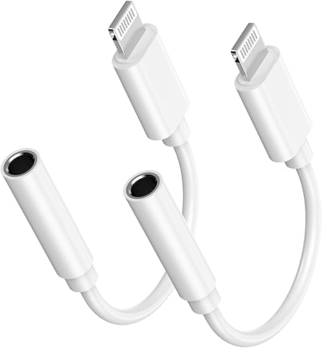 Lightning to 3.5mm headphone jack adapter dongle showcasing its high-conductivity male Lightning connector node, reinforced mini flexible cable cord, and precise female auxiliary output chamber