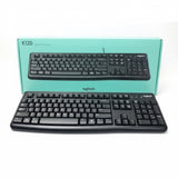 Logitech K120 USB Wired Keyboard Spill-Resistant Full-Size Layout for Office and Home Use