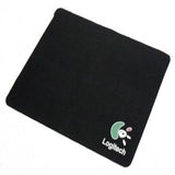 Logitech medium mousepad showing the smooth fabric surface and low-profile non-skid rubber base