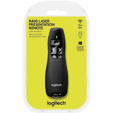 Logitech R400 Wireless Presenter with red laser pointer and intuitive slide controls