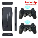 M8 4K wireless game stick featuring Rockchip RK3032 IC, 20,000 games including Tekken 3, and dual wireless controllers