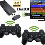 M8 4K wireless game stick featuring Rockchip RK3032 IC, 20,000 games including Tekken 3, and dual wireless controllers