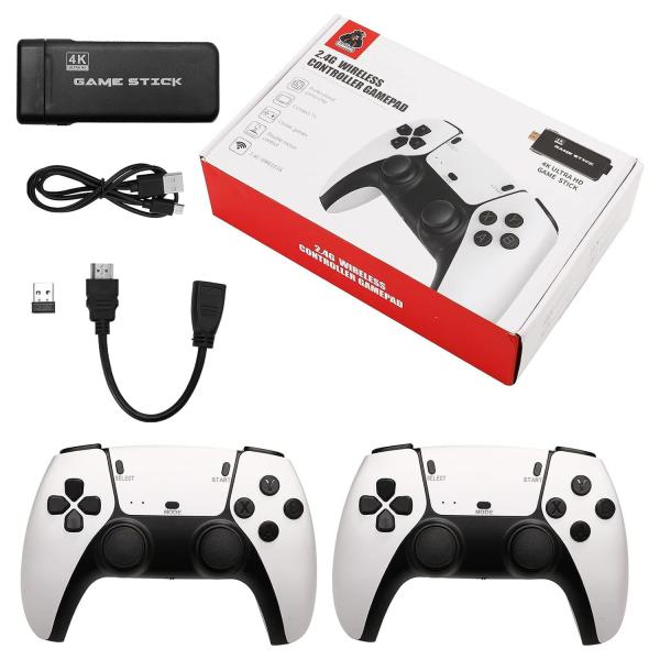 M8 Pro 4K game stick with 20,000 games, Tekken 3, and two wireless controllers featuring RK3228 chipset