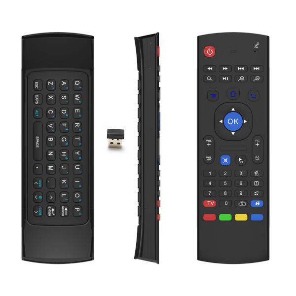 Mx3 Air Mouse Voice Remote Control with 6-axis gyroscope, IR learning, and LED backlighting for Smart Tv and Android Tv Box