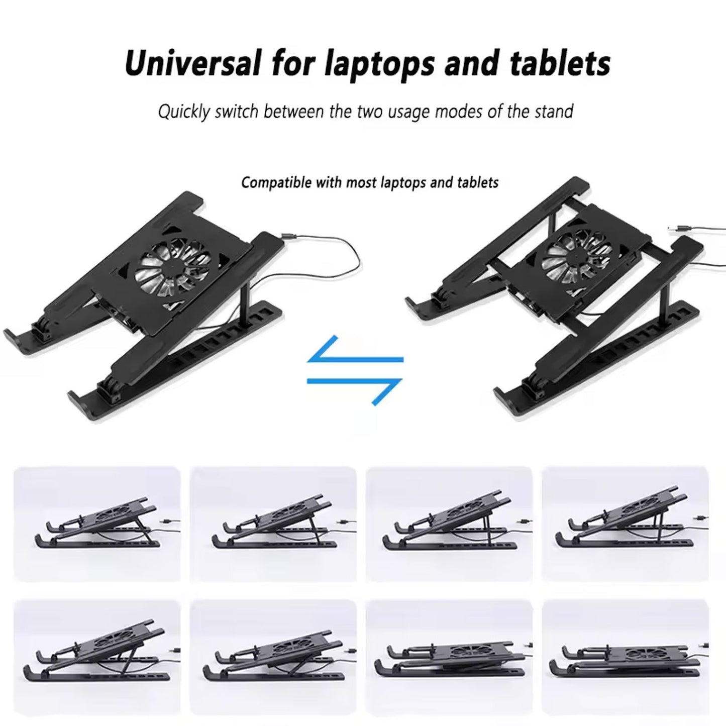N6 adjustable laptop cooling stand and foldable tablet heat dissipation rack with high wind power silent fan
