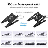 N6 adjustable laptop cooling stand and foldable tablet heat dissipation rack with high wind power silent fan