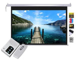 Speed-X 72-inch motorized projector screen (6x6 feet) with matte white surface and RF remote control, ideal for home theater and presentations