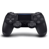 PS4 DualShock 4 wireless gamepad in black featuring dual motor vibration, touchpad, and light bar for PS4, PC, and Mobile