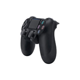 PS4 DualShock 4 wireless gamepad in black featuring dual motor vibration, touchpad, and light bar for PS4, PC, and Mobile