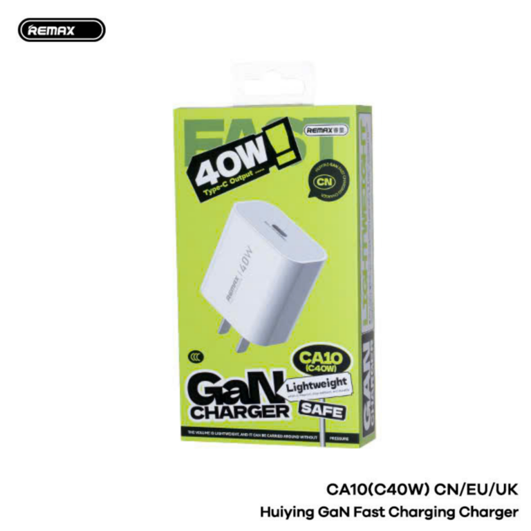 REMAX CA08 (C40W) Huiying GaN Fast Charging Charger CN Plug Compact Power Adapter