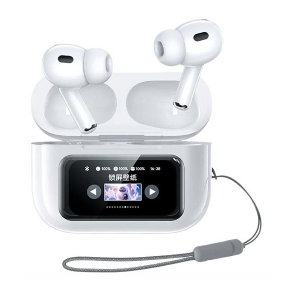 Remax Cozypods W30N wireless earbuds with smart LCD touch screen case and ANC noise cancellation