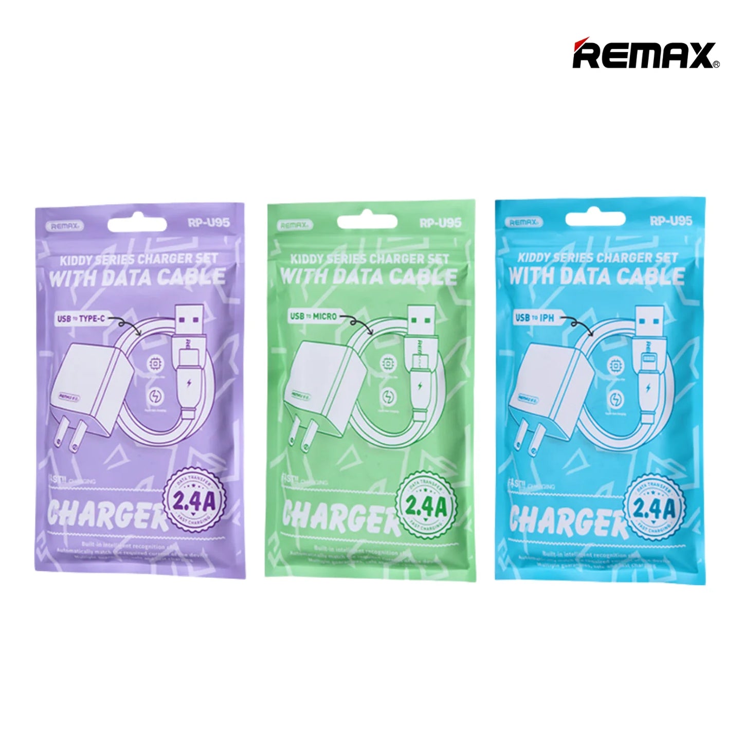 REMAX RP-U95-M 2.4A EU Charger Kiddy Series Charger Set with Micro USB Cable