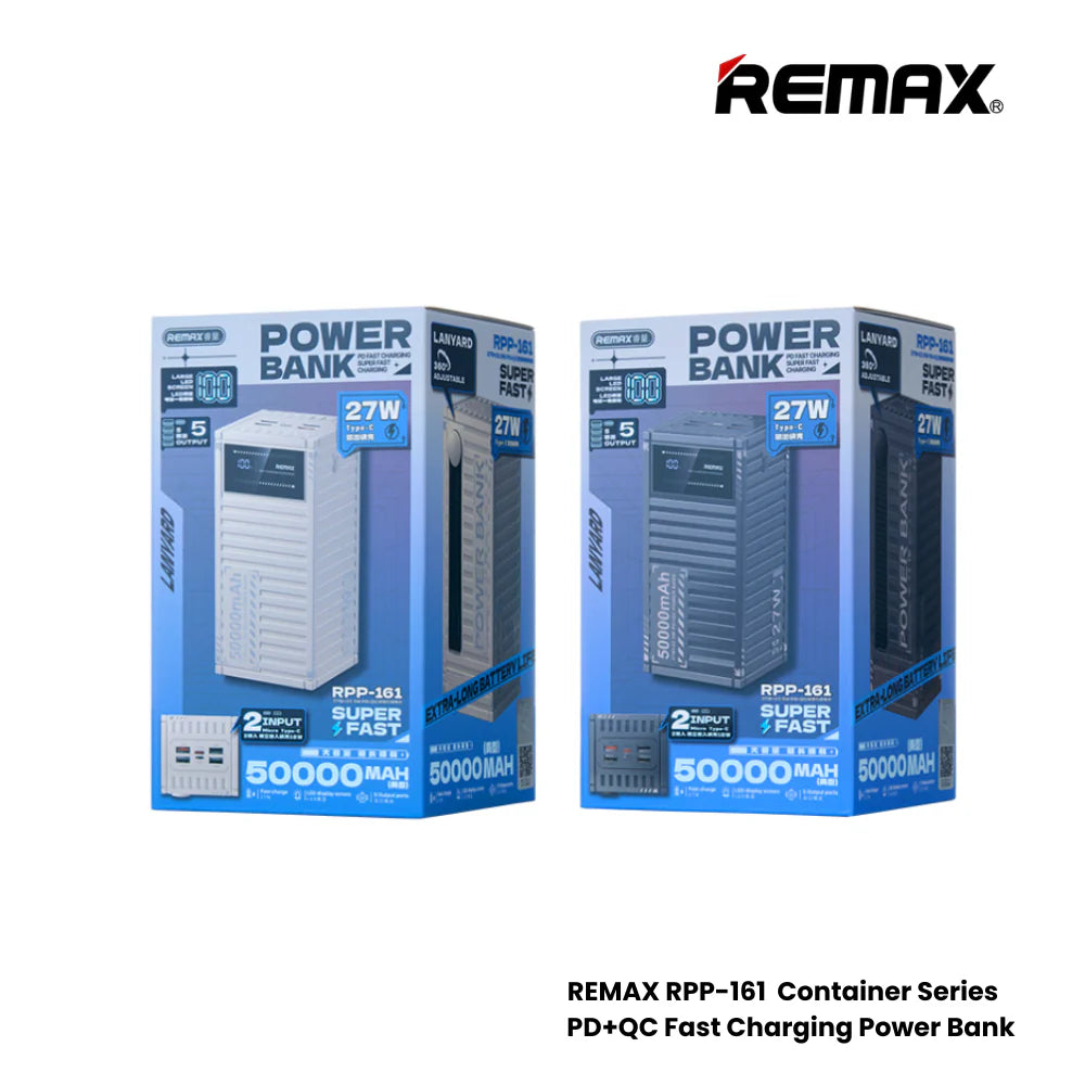 Remax RPP-161 50000mAh Container Series 27W and 22.5W PD QC Fast Charging Power Bank