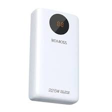 Romoss SW10PF 22.5W fast charging power bank featuring 10000mAh capacity, digital LED display, 3 input ports, and 3 output ports