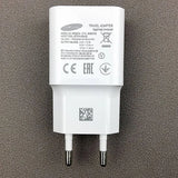 Samsung Original Travel Charger 2021 Series Q30 wall adapter showcasing its premium compact power brick design and wall plug pins
