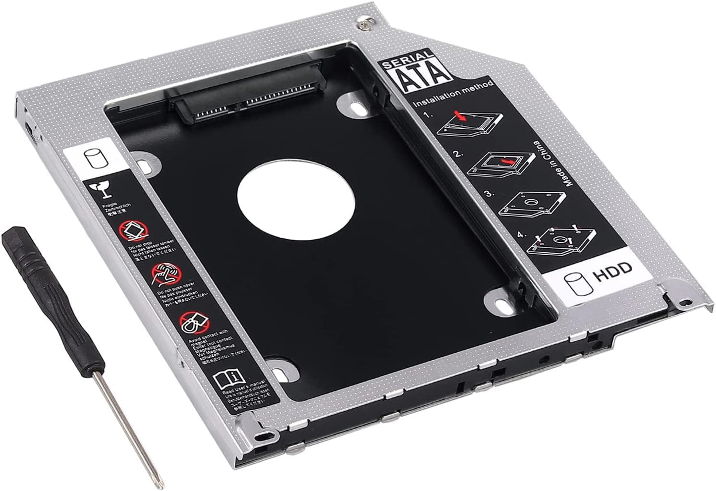 Slim 2nd HDD Caddy for Laptop SATA to SATA Hard Drive Adapter