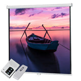 Speed-X 72-inch motorized projector screen (6x6 feet) with matte white surface and RF remote control, ideal for home theater and presentations