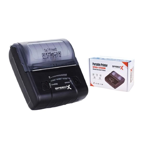 Speed-X BT600M 80mm mini portable thermal printer with Bluetooth and USB support for Android, iOS, and Windows devices
