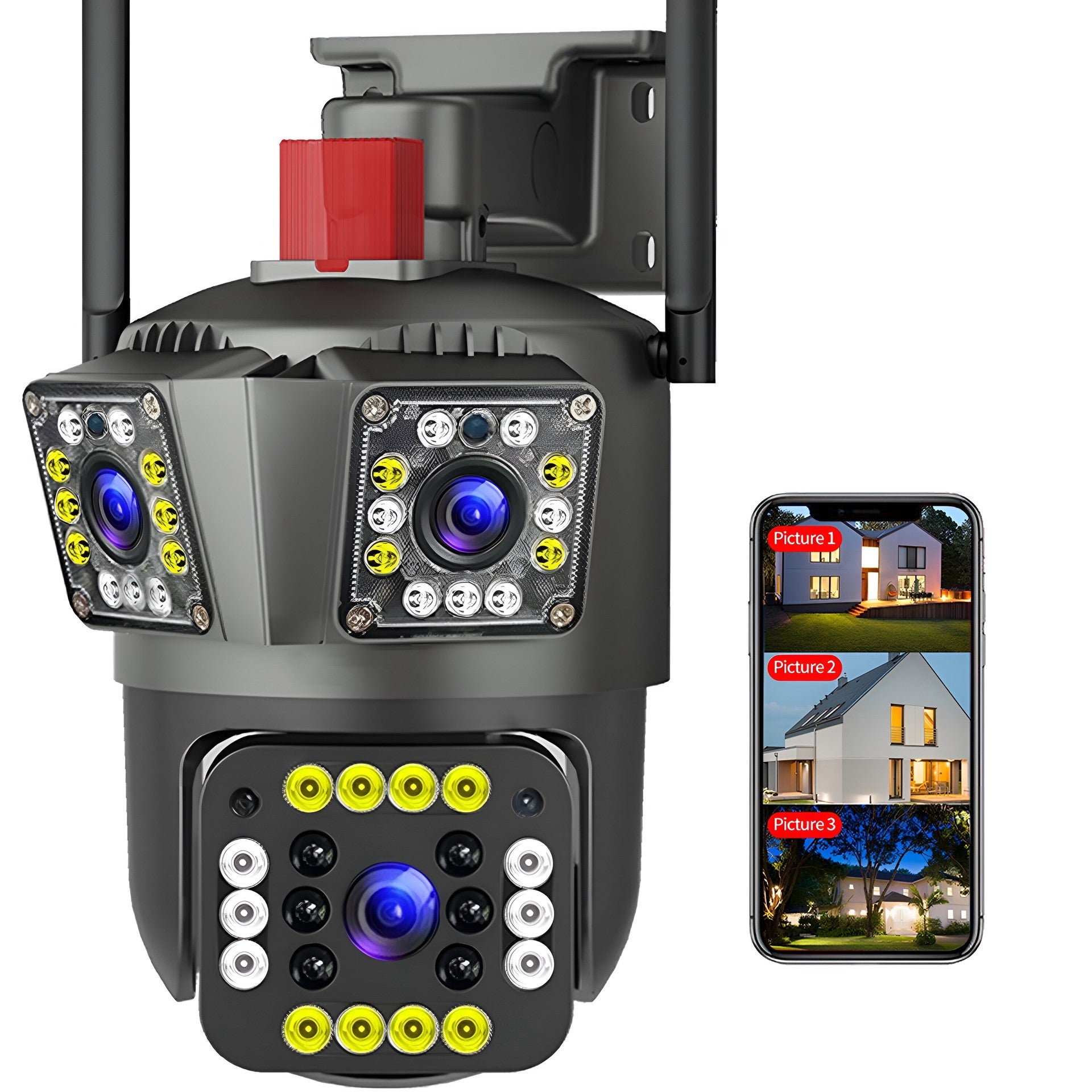 Speed-X CA-WC013 solar powered 8MP dual lens outdoor WiFi security camera with PIR motion detection