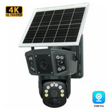 Speed-X CA-WC013 solar powered 8MP dual lens outdoor WiFi security camera with PIR motion detection
