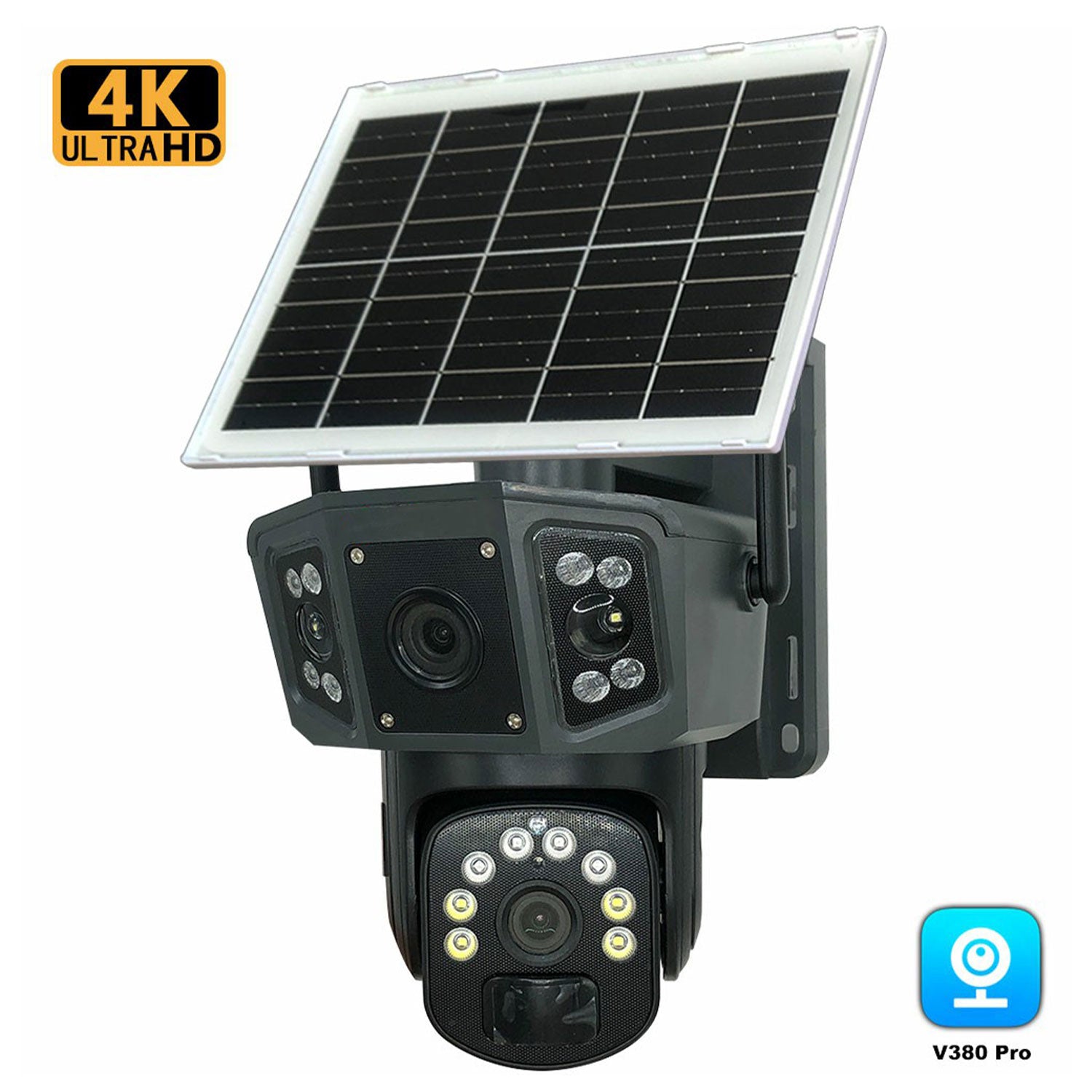 Speed-X CA-WC013 solar powered 8MP dual lens outdoor WiFi security camera with PIR motion detection