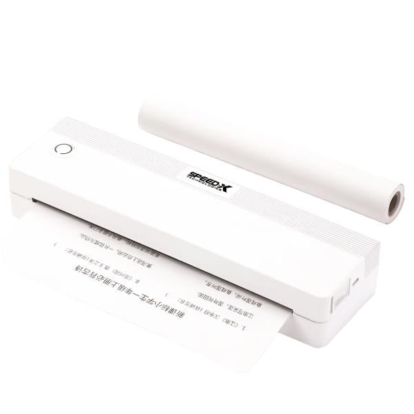 Speed-X SP-A42 portable A4 inkless thermal printer with Bluetooth and WiFi support, 203 DPI resolution