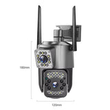 Speed-X SPZ-702 dual lens 4MP outdoor WiFi security camera with full color night vision and PTZ control