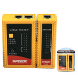 Speedx 368A power monitor and cable line checker featuring dual-unit setup, IPS color screen, and LED fault indicator lights