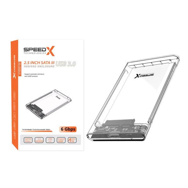 Speedx HD-2025U3 transparent crystal 2.5 inch SATA III to USB 3.0 hard drive enclosure